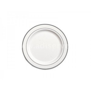 20 assiettes mariage blanches filets argent pla...