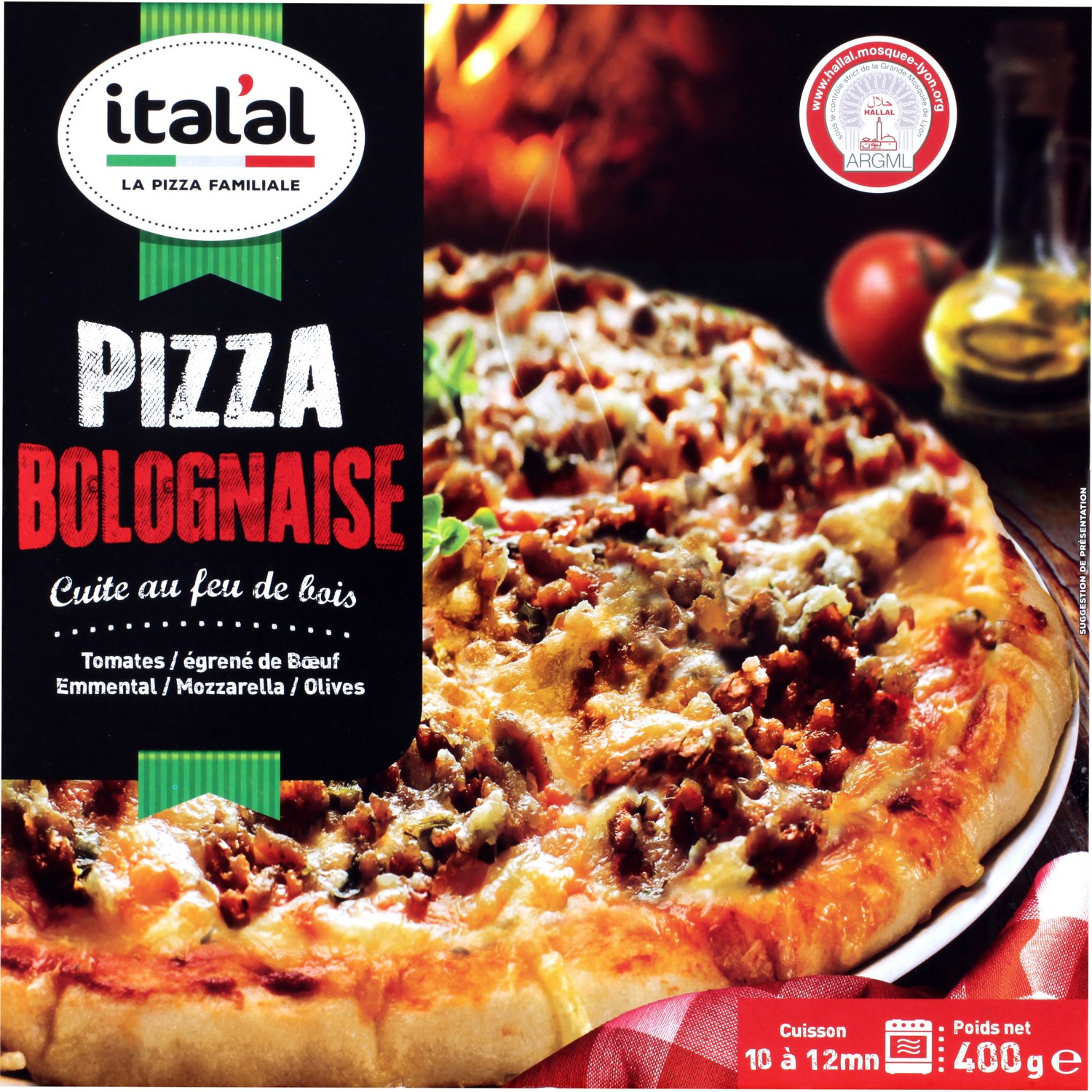 ITAL'AL Pizza halal bolognaise ITAL'AL code EAN 3760184010673 