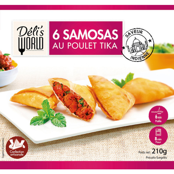 SAMOSAS AU POULET TIKA SURGELÉS DÉLI'S WORLD