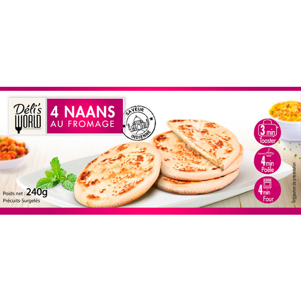  Naans Au Fromage Surgelé Delis World code EAN 3760184013636 