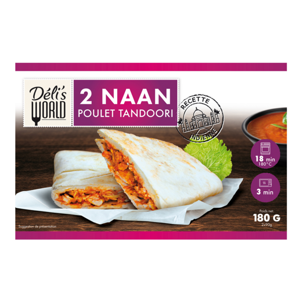 NAAN POULET TANDOORI SURGELÉ
3760184013674 DELI'S WORLD NAAN POULET TANDOORI SURGELÉ
3760184013674 DELI'S WORLD