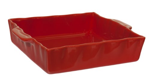 TERRE D'ORIGINE Terre d'Origine 00389C Festo Plat à Four Carré Grand Modèle Céramique Émaillé Cerise 38 x 32 x 8 cm code EAN 3760186137293 