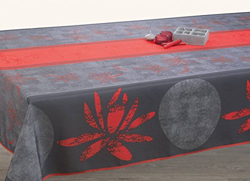 Nappe anti-taches Lotus rouge - taille : Rectan...