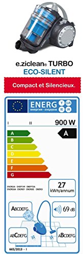 E.Zicom e.ziclean Turbo Eco-Silent Aspirateur sans Sac  40 x 25 x 32 cm 3760190142122 E.ZICOM