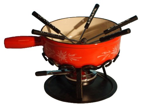 61230 service à fondue valgrisenche rouge 23 cm