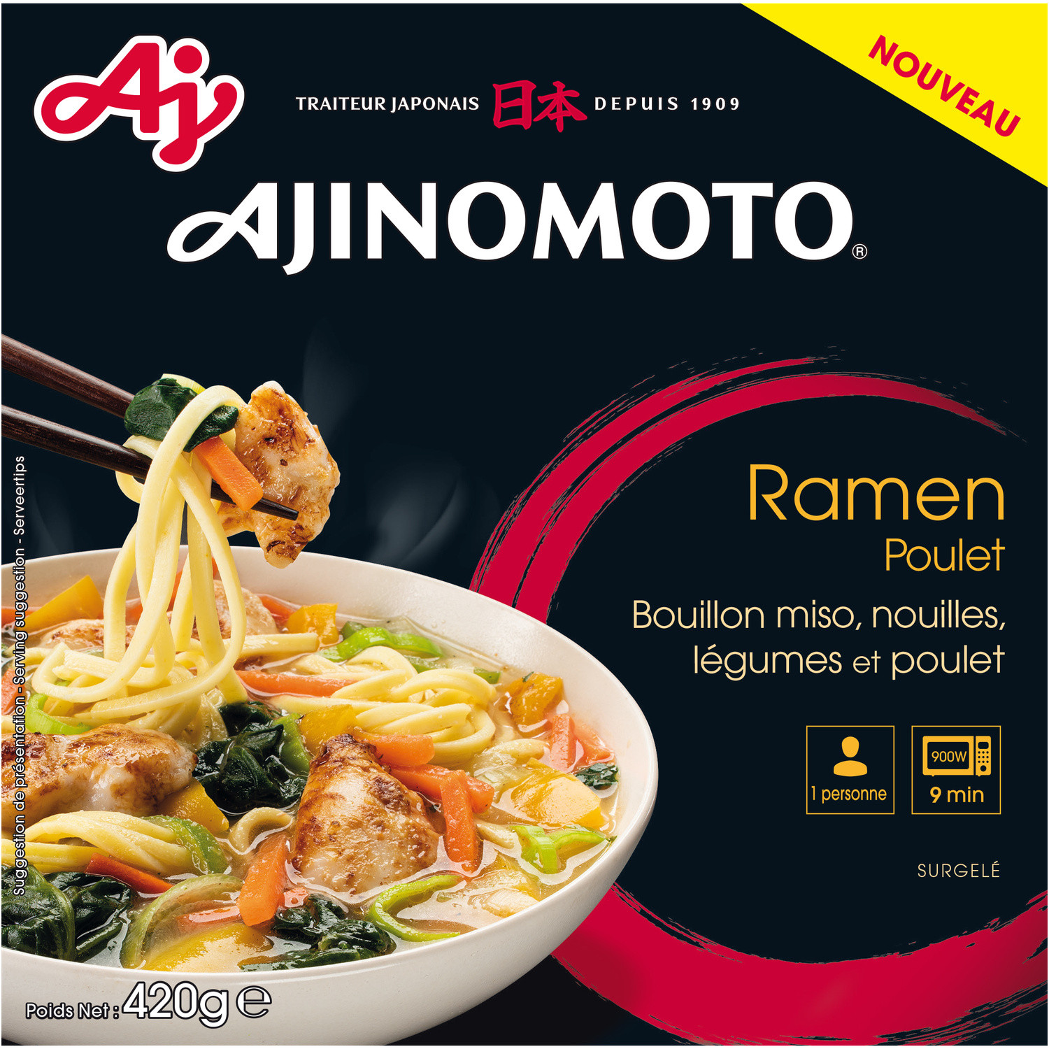Plat cuisiné ramen poulet miso AJINOMOTO 3760197637898 AJINOMOTO
