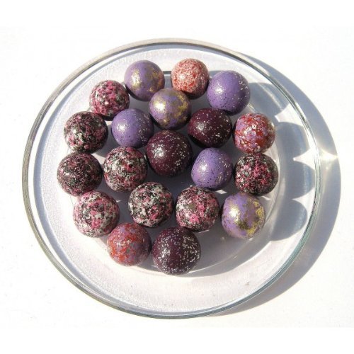 15 Billes en terre mélange de ROSE et VIOLET de...