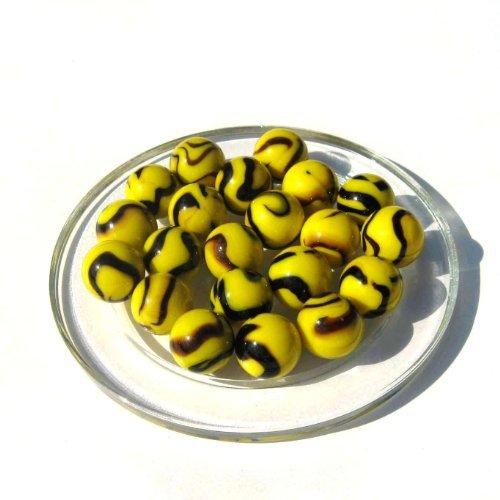 25 Billes ABEILLE - Bille en verre de 16 mm