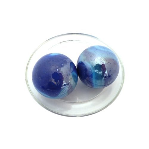 2 Baleines Bleu de Chine - Billes en verre de 4...