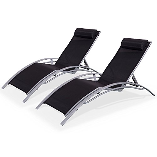 - duo 2 bains de soleil aluminium - louisa gris...