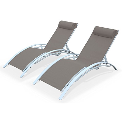 - duo 2 bains de soleil aluminium - louisa taup...