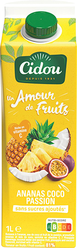 BOISSON SANS SUCRES AJOUTÉS
UN AMOUR DE FRUITS