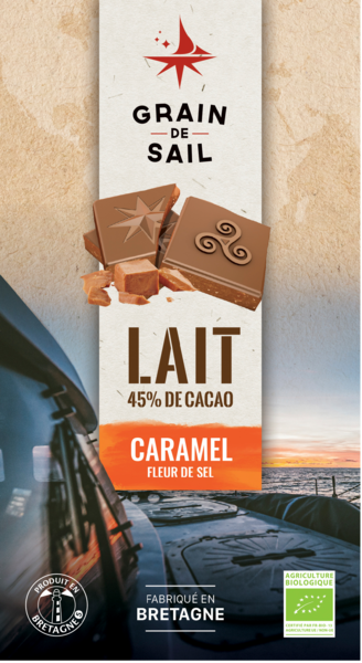 TABLETTE DE CHOCOLAT AU LAIT CARAMEL ET FLEUR D...