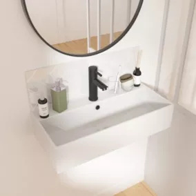  Vasque à suspendre/à poser rectangulaire céramique blanc Honfleur code EAN 3760232701737 