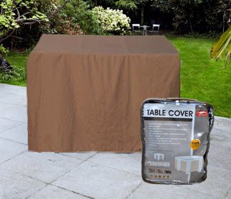 HBCOLLECTION Housse pour salon de jardin 4 places carré 135cm h72cm polyester coloris brun code EAN 3760236502583 