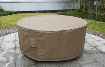 Housse marron pour salon de jardin rond 160cm p...