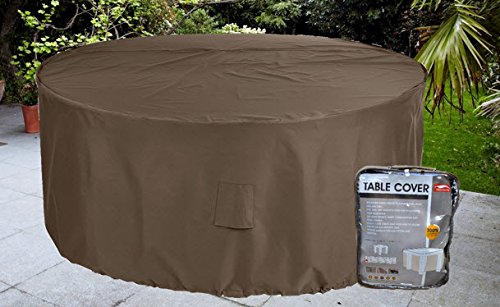 Housse marron pour salon de jardin rond 200cm p...