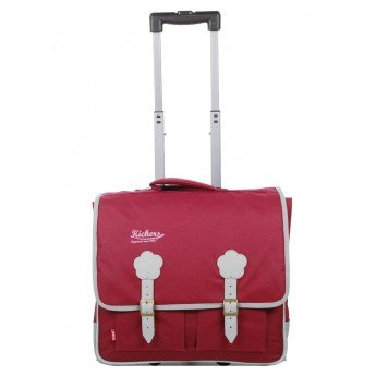 Cartable à roulettes kids framboise gris Kicker...