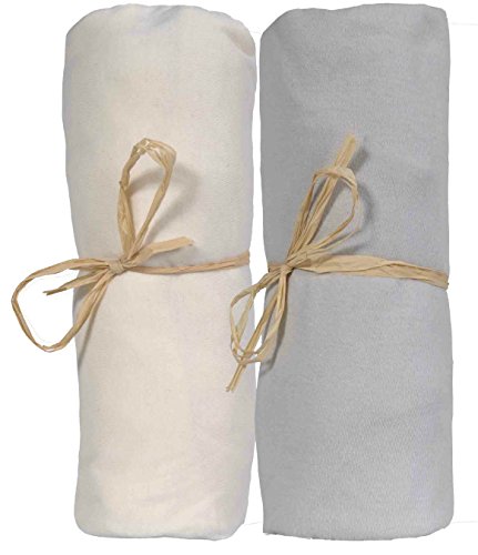 Lot de deux drap housse jersey 100% coton bio, ...
