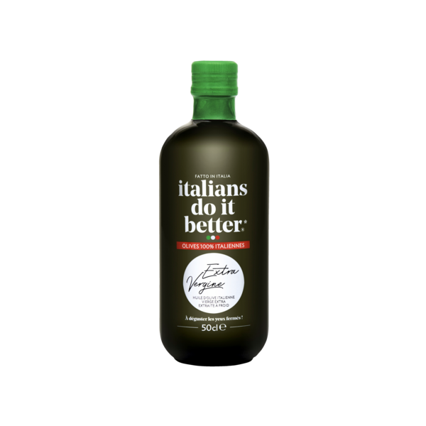ITALIANS DO IT BETTER HUILE D'OLIVE VIERGE EXTRA 100% ITALIENNE 
 code EAN 3760253401944 