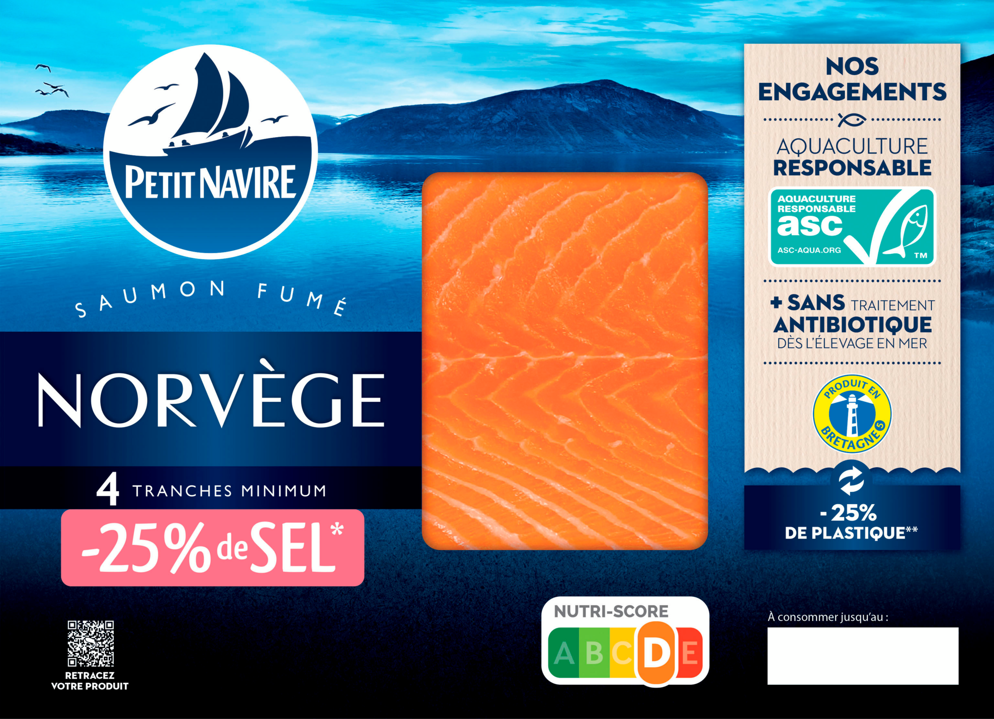 Saumon fumé de Norvège -25% de sel