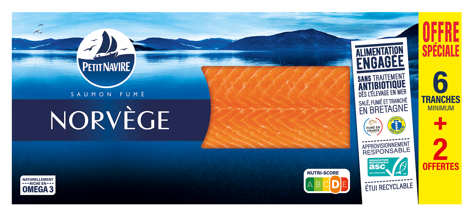  SAUMON FUME NORVEGE PETIT NAVIRE code EAN 3760253433471 