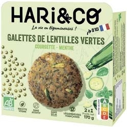  GALETTES DE LENTILLES VERTES BIO “HARI & CO” code EAN 3760257090731 