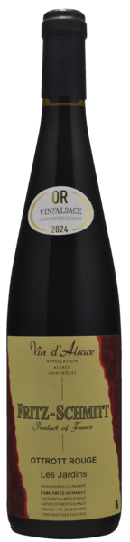 AOP VIN D'ALSACE
OTTROTT ROUGE - LES JARDINS 
 3760269042223 FRITZ-SCHMIDT