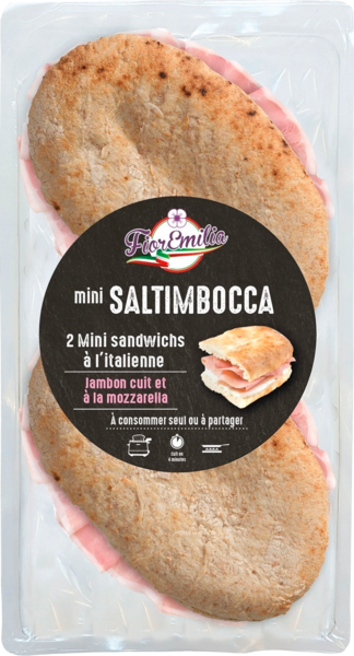  Mini Sandwich Saltimbocca Jambon Cuit Et Mozzarella Fioremilia code EAN 3760269071193 