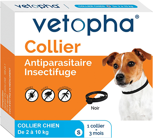 COLLIER ANTIPARASITAIRE 
INSECTIFUGE POUR CHIEN