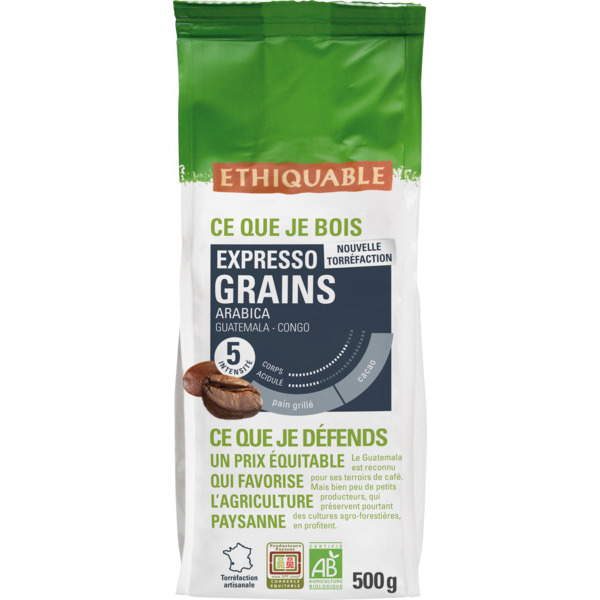  Café En Grains Pur Arabica Expresso Bio Ethiquable code EAN 3760278861730 