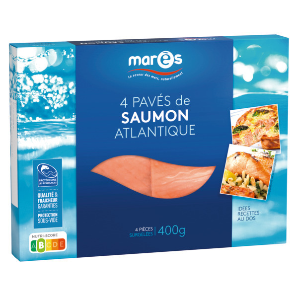 MARÈS 4 PAVÉS DE SAUMON ATLANTIQUE SURGELÉS 
 code EAN 3760282770141 