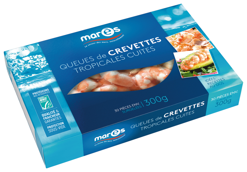 marès CREVETTES TROPICALES ENTIÈRES CRUES SURGELÉES TROPICALES CUITES SURGELÉES marès code EAN 3760282770394 