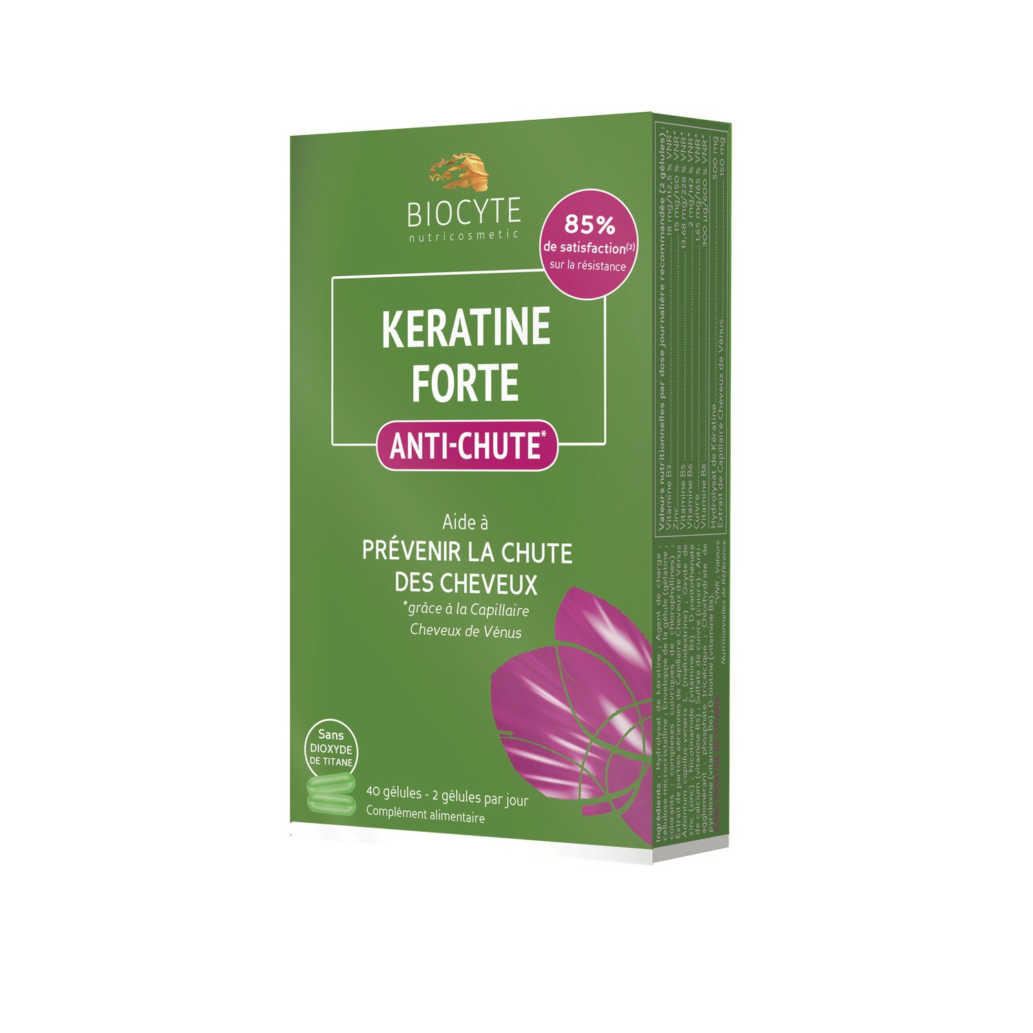 BIOCYTE Complément alimentaire anti-chute keratine forte BIOCYTE code EAN 3760289220212 