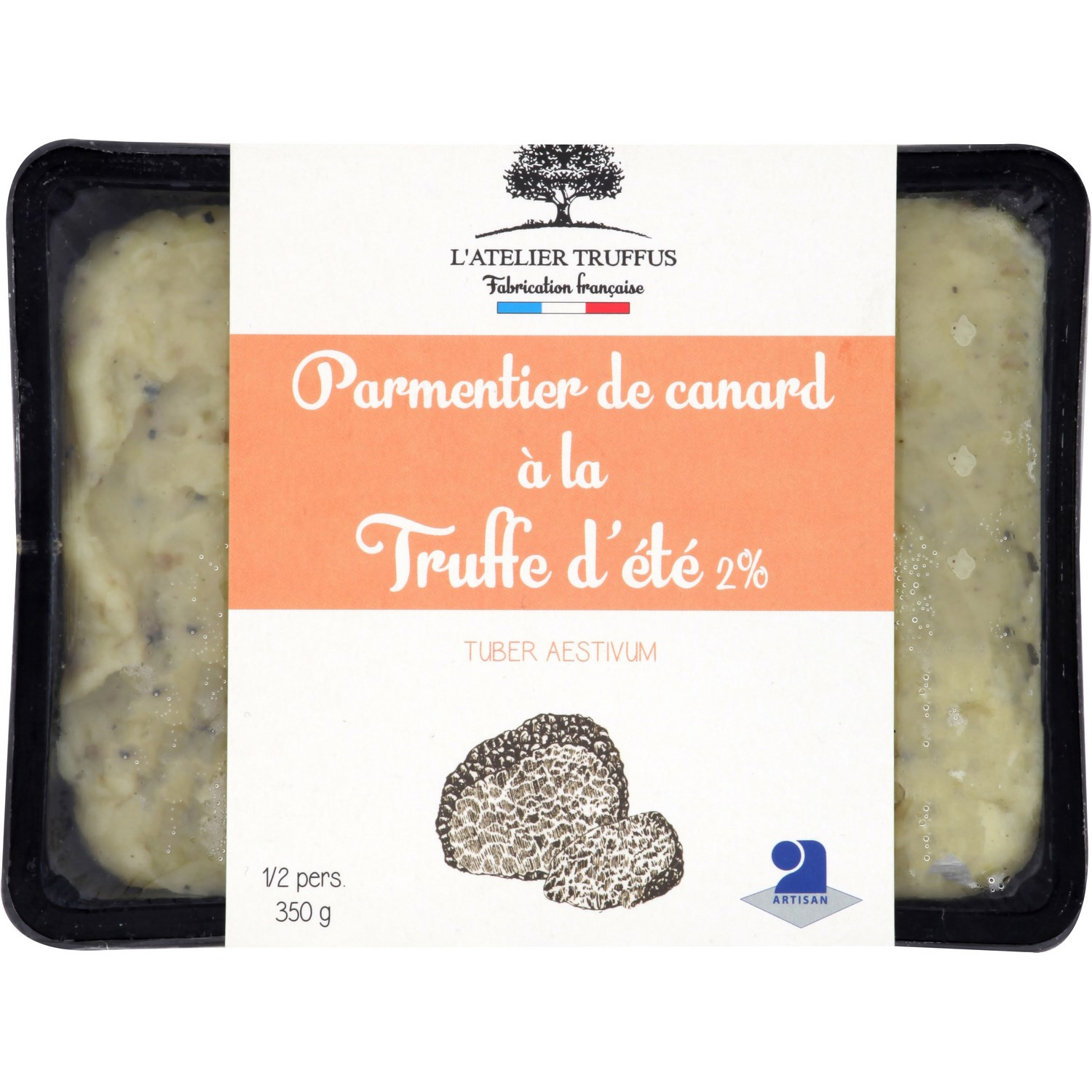 Plat cuisiné parmentier de canard à la truffe 