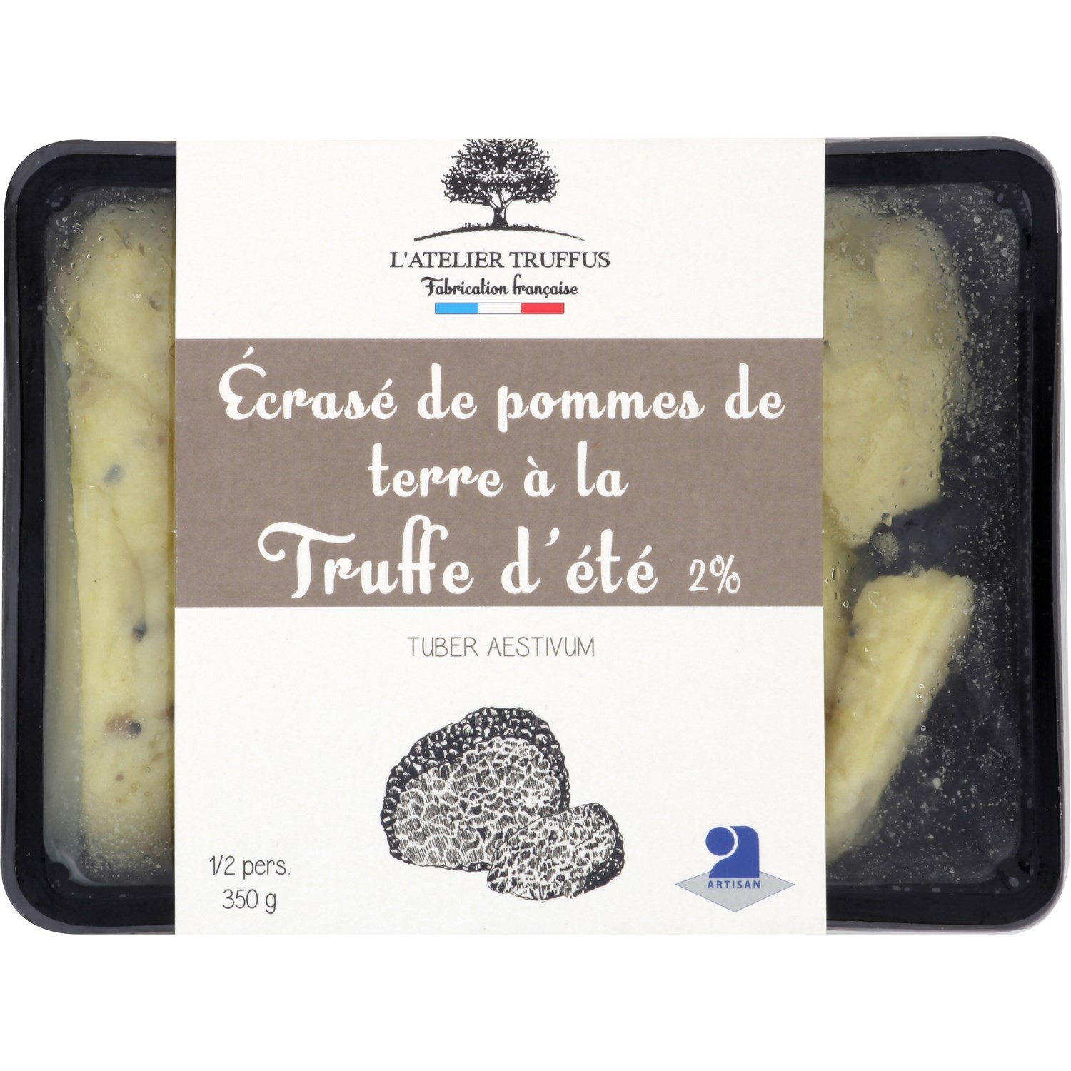 Plat cuisiné écrasé pomme de terre à la truffe 