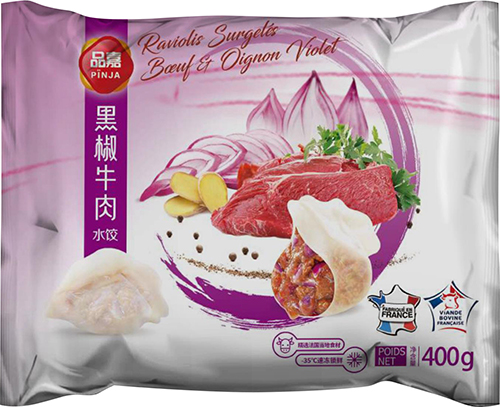 PINJA RAVIOLIS BŒUF ET OIGNON VIOLET SURGELÉS code EAN 3760310380113 