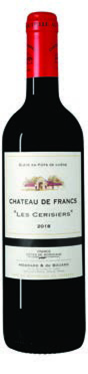  AOP(1) FRANCS CÔTES DE BORDEAUX CHÂTEAU DE FRANCS “LES CERISIERS” 2018. code EAN 3760310690007 
