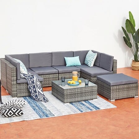 CONCEPT USINE Guadalo Salon de jardin bas résin...