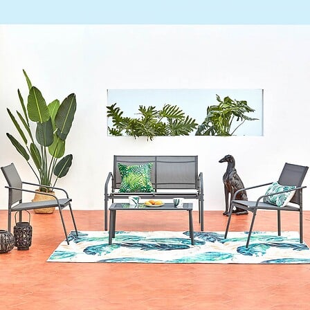 CONCEPT USINE Etiora salon jardin bas gris acie...