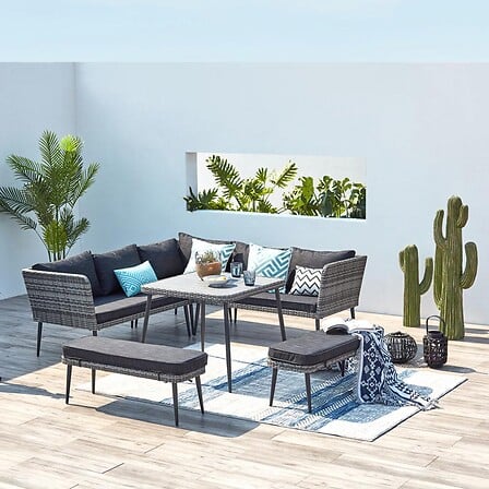 CONCEPT USINE Baracoa - Salon jardin résine gris