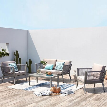 CONCEPT USINE Anahma, salon jardin alu et corde...