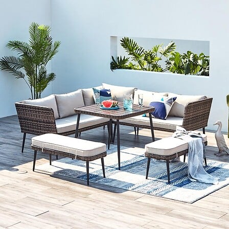 CONCEPT USINE Baracoa - Salon jardin résine mar...