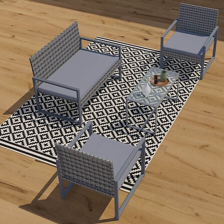 CONCEPT USINE Esna Salon de jardin bas résine t...