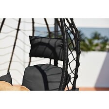 CONCEPT USINE Fauteuil suspendu noir résine & A...