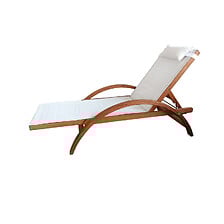 CONCEPT USINE Transat en bois et textilène blan...