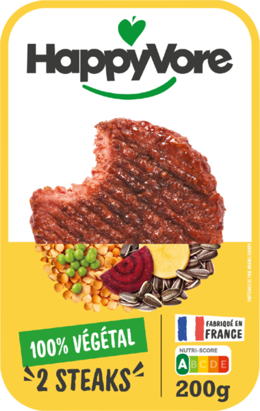 93350008 Steaks 100% Végétal Happyvore code EAN 3760324300015 