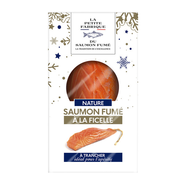 LA PETITE FABRIQUE DU SAUMON FUMÉ Pavé de saumon fumé à la ficelle code EAN 3760337631298 