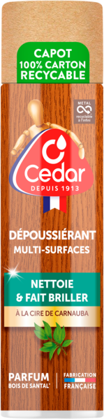 O'CEDAR  AÉROSOL DÉPOUSSIÉRANT MULTI SURFACES PARFUM BOIS DE SANTAL
 code EAN 3760360760323 