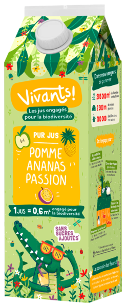 VIVANTS PUR JUS POMME ANANAS PASSION
 code EAN 3760391830347 
